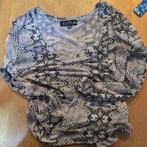 Eloquii Women's Snake Print Sheet Bodysuit 14/16 - Black and White